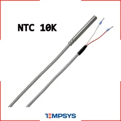 سنسور NTC 10K سیمی غلاف دار 3 میل بدون رزوه با کابل شیلد دار (رنج دما 50- تا 200+)